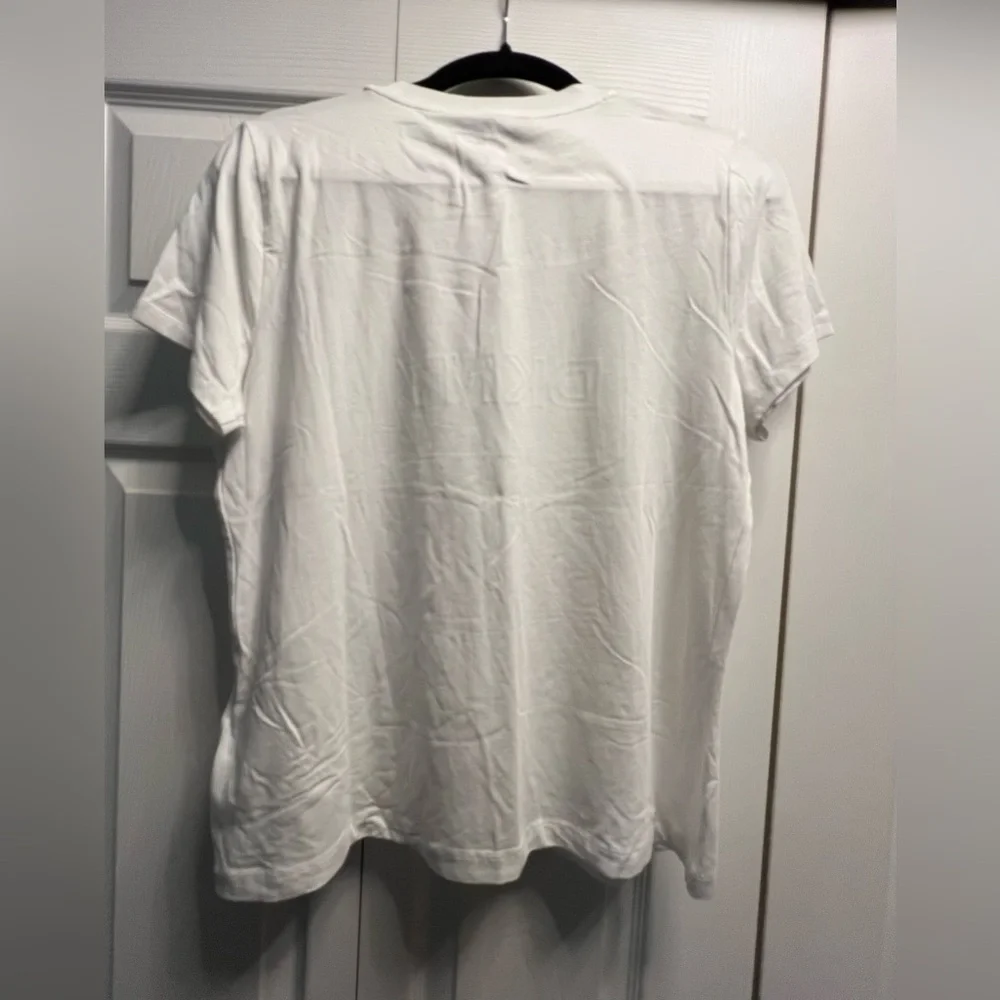 DKNY White Embellished Logo Tee